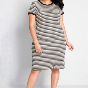Modcloth Ribbed Stripe T-Shirt Dress